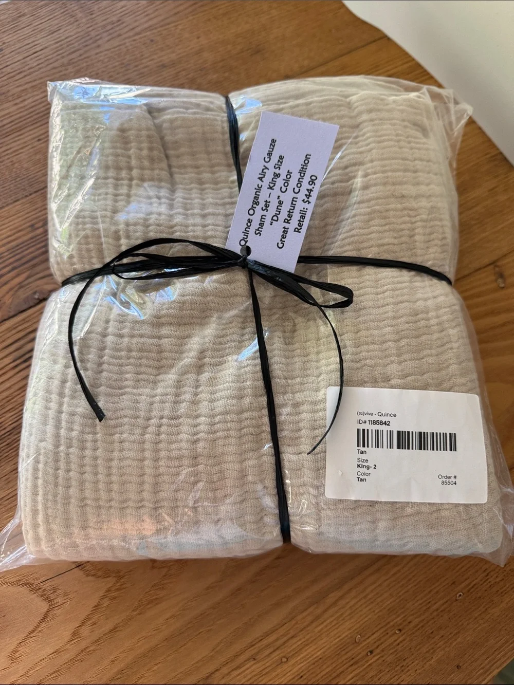 Quince Organic Airy Gauze Sham Set - Dune Beige